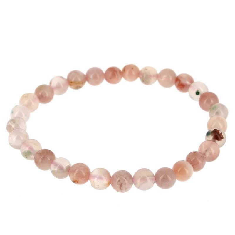 Braccialetto con perle di fiori di agata da 6 mm