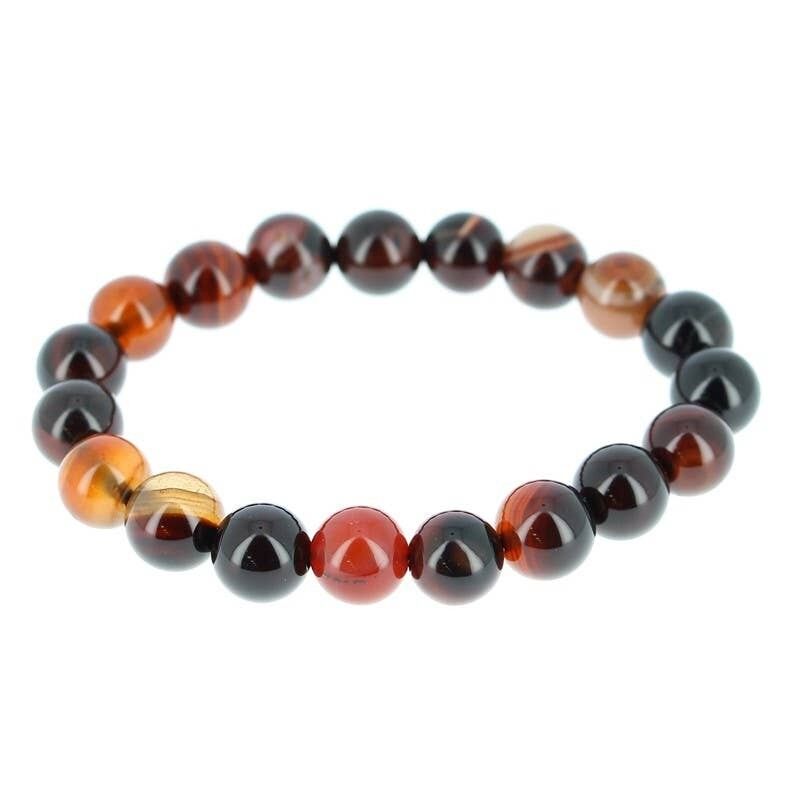 Bracciale in agata rossa naturale perline da 10 mm