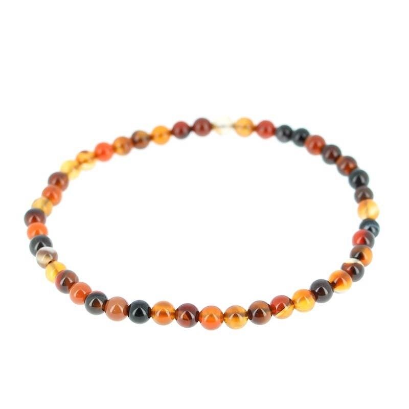 Bracciale in agata rossa naturale perline da 4 mm