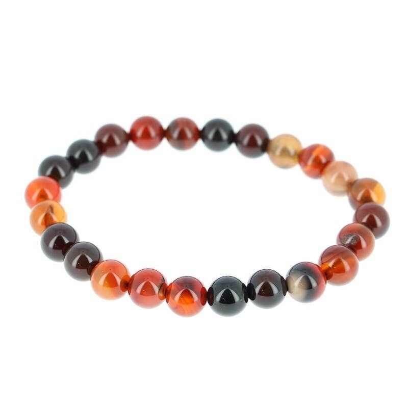 Bracciale in agata rossa naturale da 8 mm