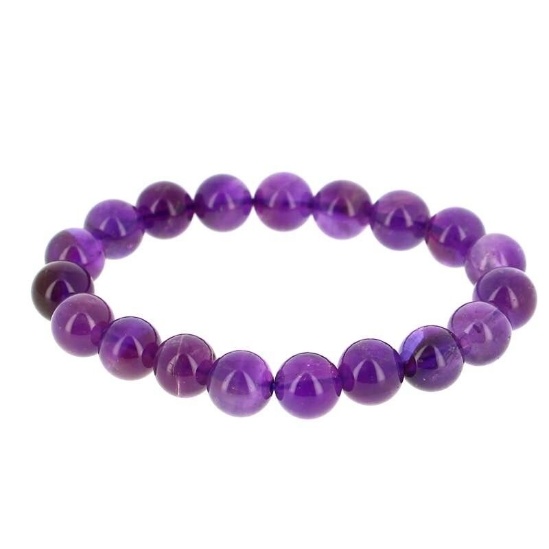 Bracciale Ametista EXTRA Perline 10mm
