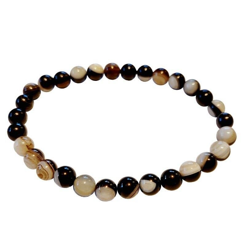 Bracciale in agata con perline da 6 mm