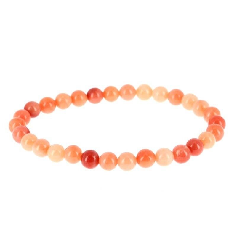 Bracciale con perline di avventurina e pesca da 6 mm