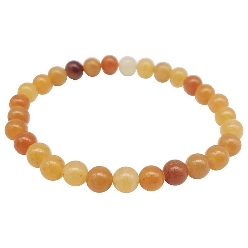 Bracciale in avventurina rossa perline da 6 mm