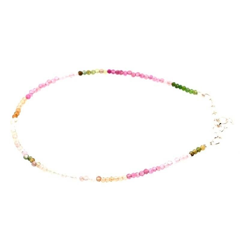 Bracciale con tormalina multicolore sfaccettata