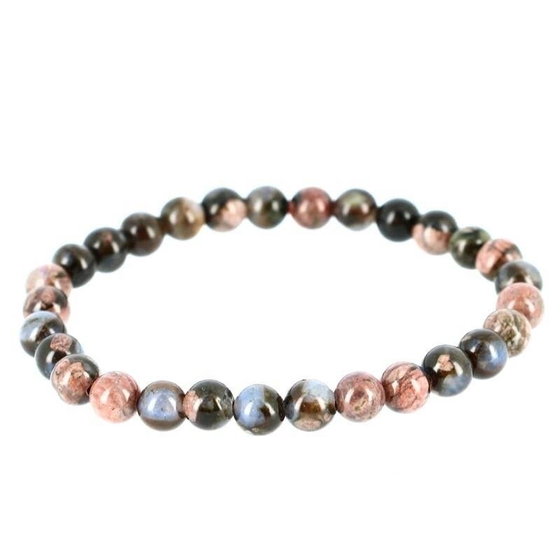 Bracciale in agata turritelle (fossile) perline 6 mm