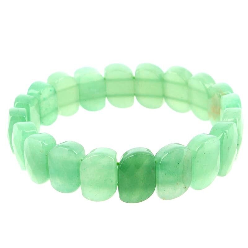 Bracciale Verde Avventurina Piastre Sfaccettate 10 x 15 mm