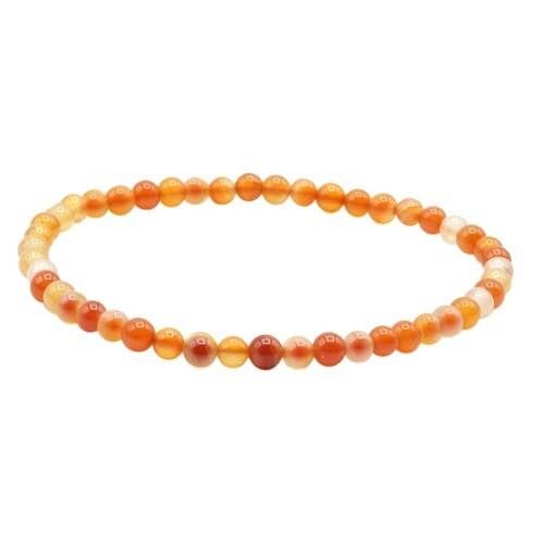 Bracciale con perle di corniola 4 mm