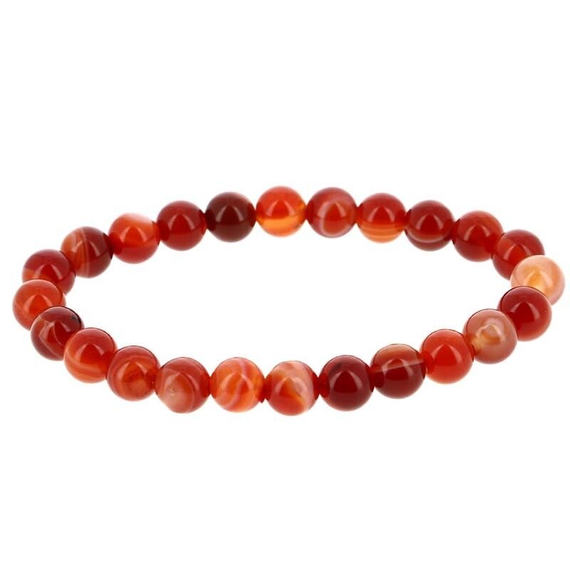 Bracciale EXTRA Corniola Perline 8 mm