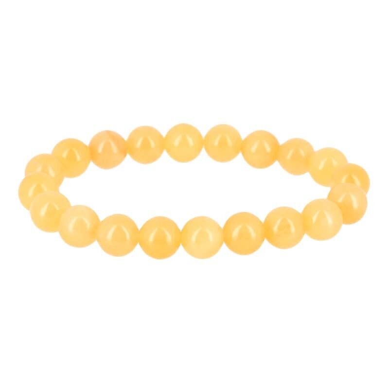 Bracciale in calcite gialla perline da 10 mm