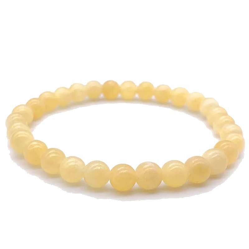 Bracciale in calcite gialla perline da 6 mm