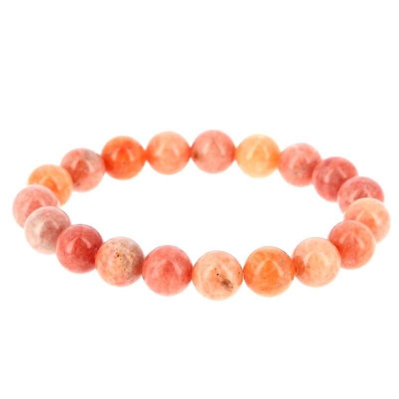 Bracciale EXTRA in calcite arancione, perline da 10 mm