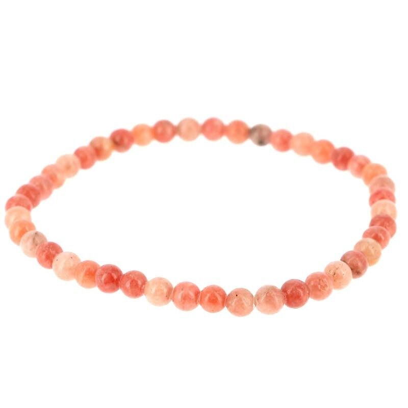 Bracciale EXTRA in calcite arancione, perline da 4 mm