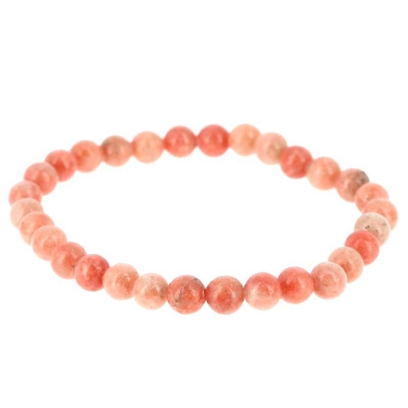 Bracciale EXTRA in calcite arancione, perline da 6 mm