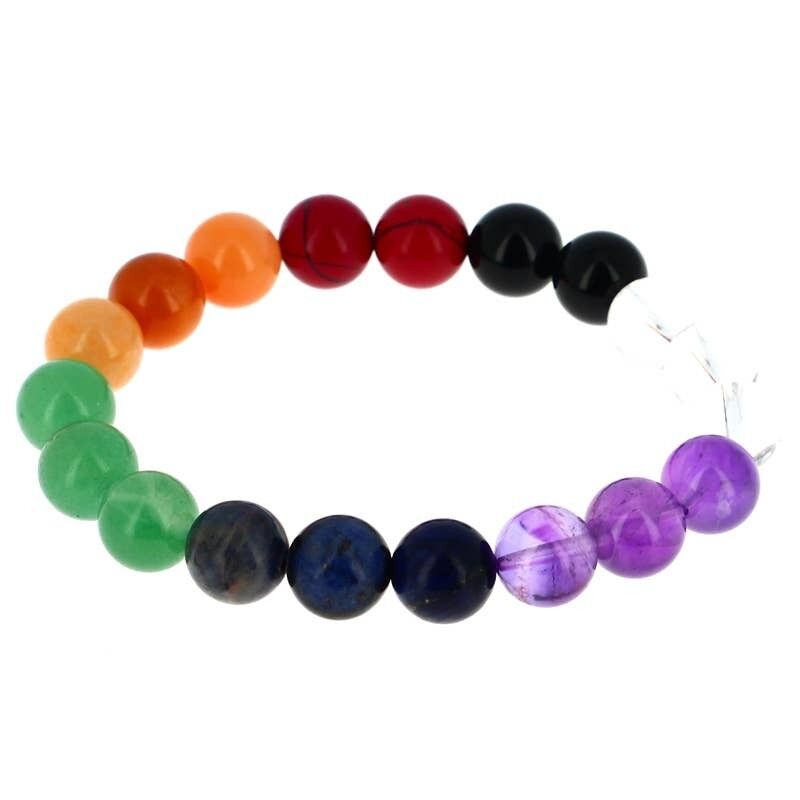 Bracciale 7 chakra perline da 10 mm