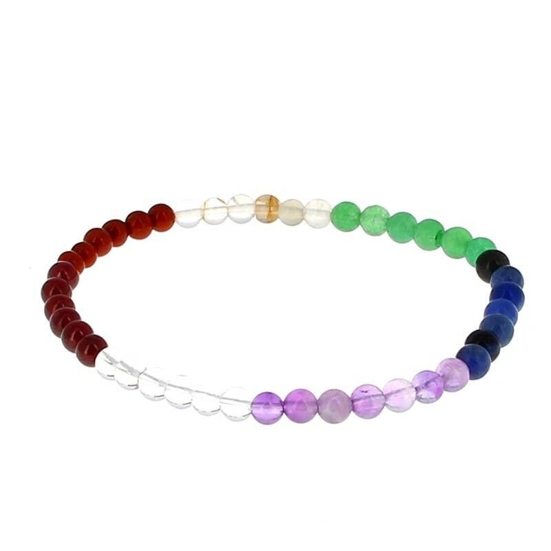 Bracciale 7 chakra perline da 4 mm - BCHA4P
