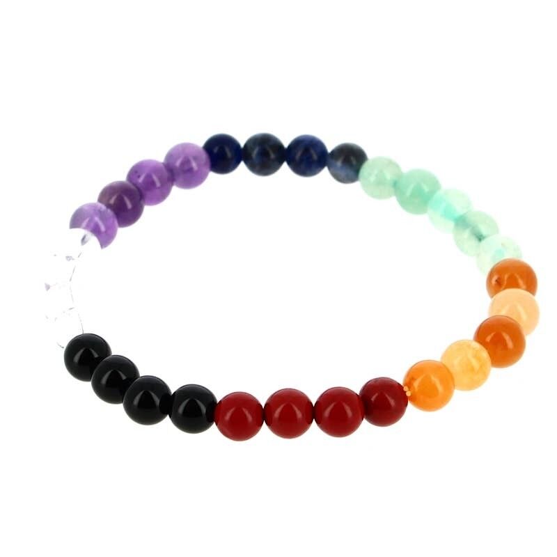 Bracciale 7 chakra perline da 6 mm - BCHA6-2