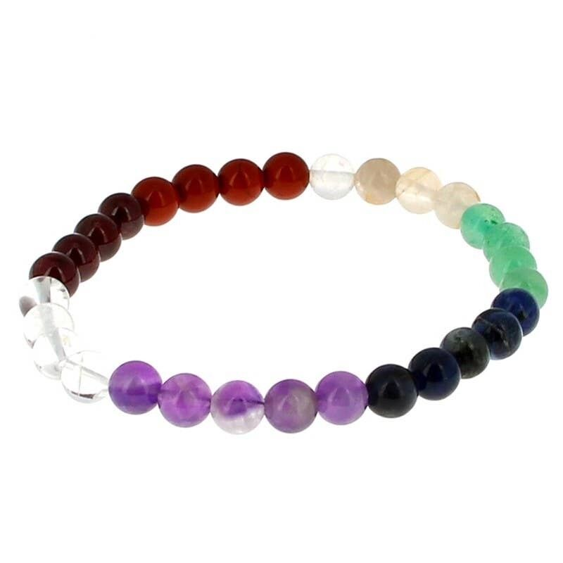 Bracciale 7 chakra perline da 6 mm - BCHA6P