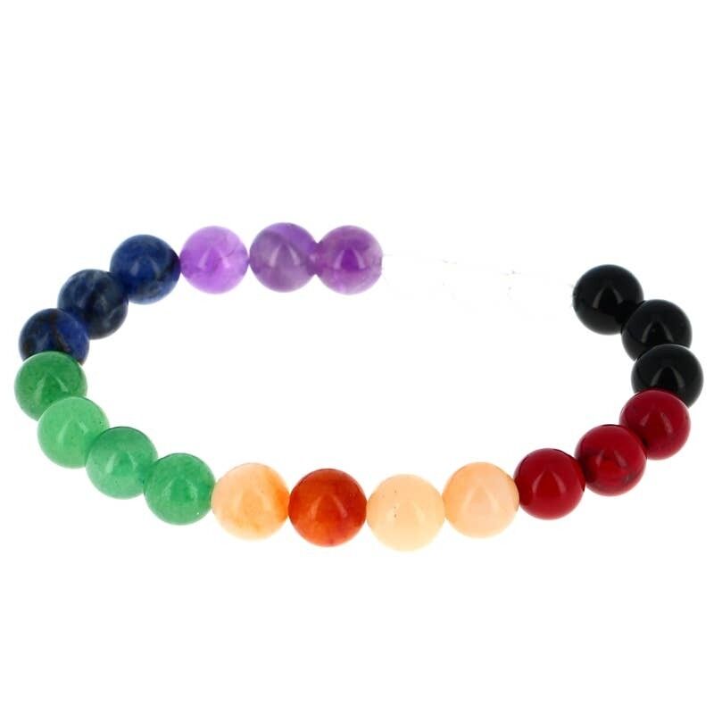 Bracciale 7 chakra perline da 8 mm - BCHA8-2