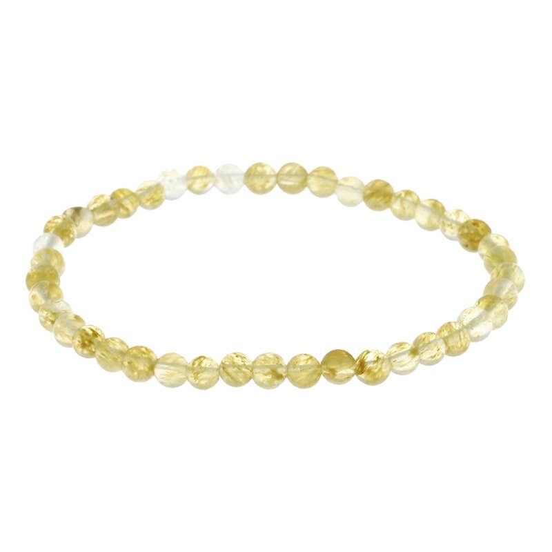 Bracciale in citrino naturale con perle da 4 mm