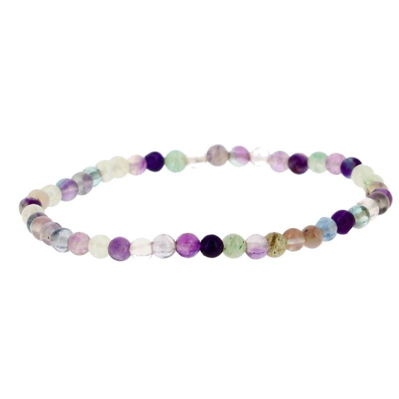 Bracciale multiperla in fluorite da 4 mm