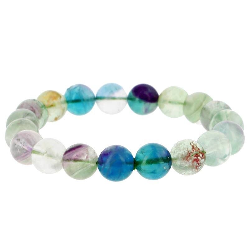 Bracciale multiperla in fluorite da 10 mm