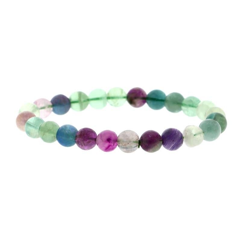 Bracciale multiperla in fluorite da 8 mm