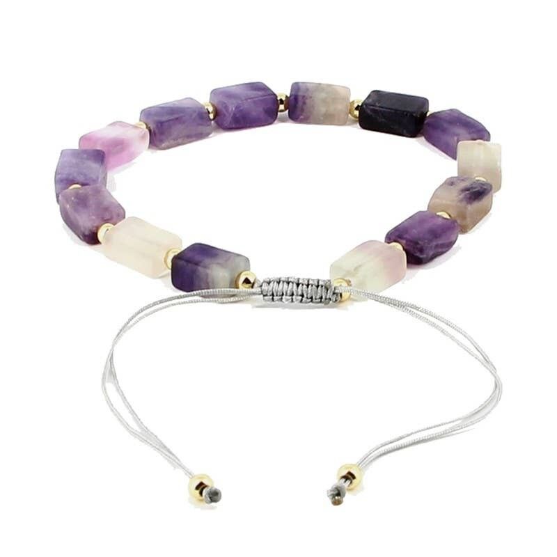 Bracciale Fluorite Multi Shamballa Piastre 9 x 6 mm