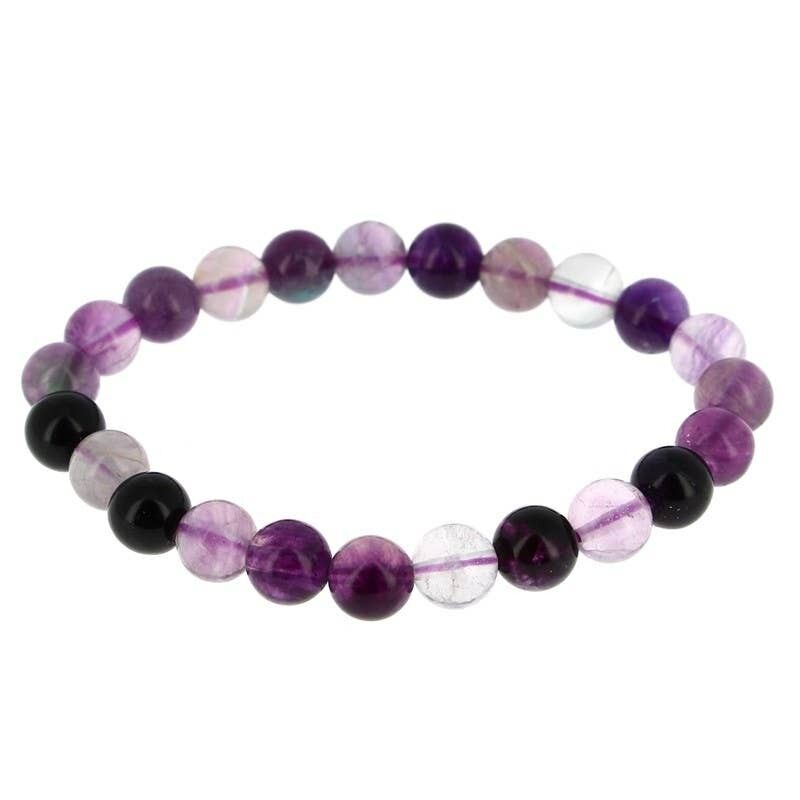 Perle di fluorite viola da 8 mm