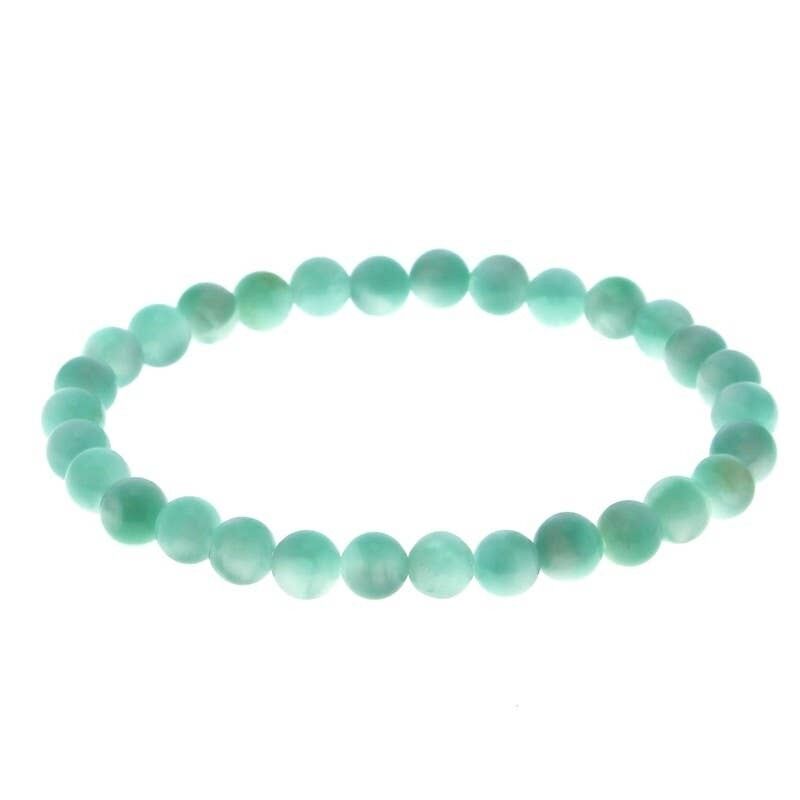 Bracciale EXTRA in pietra di luna verde (garnierite) perline da 6 mm
