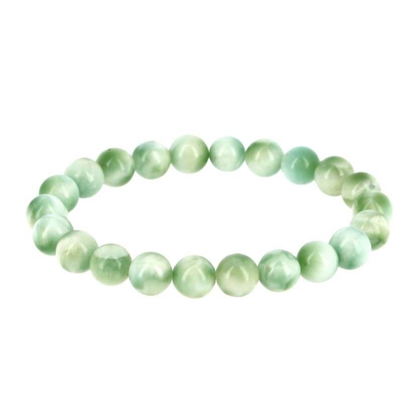 Bracciale EXTRA in pietra di luna verde (garnierite) perline da 8 mm