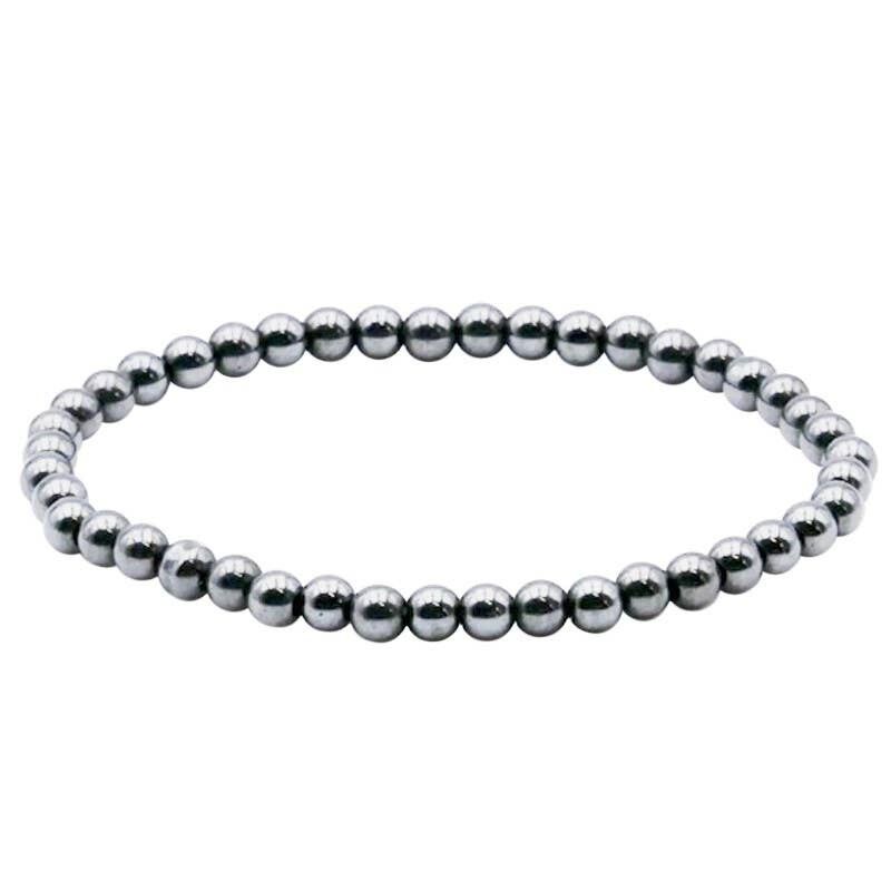 Bracciale con perline di ematite 4 mm