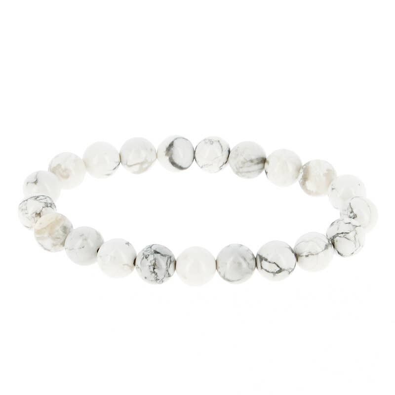 Braccialetto di perline di Howlite da 8 mm