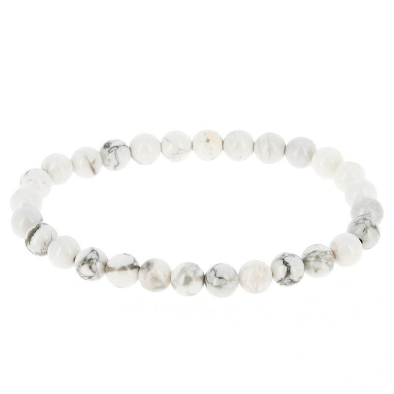 Braccialetto di perline di Howlite da 6 mm