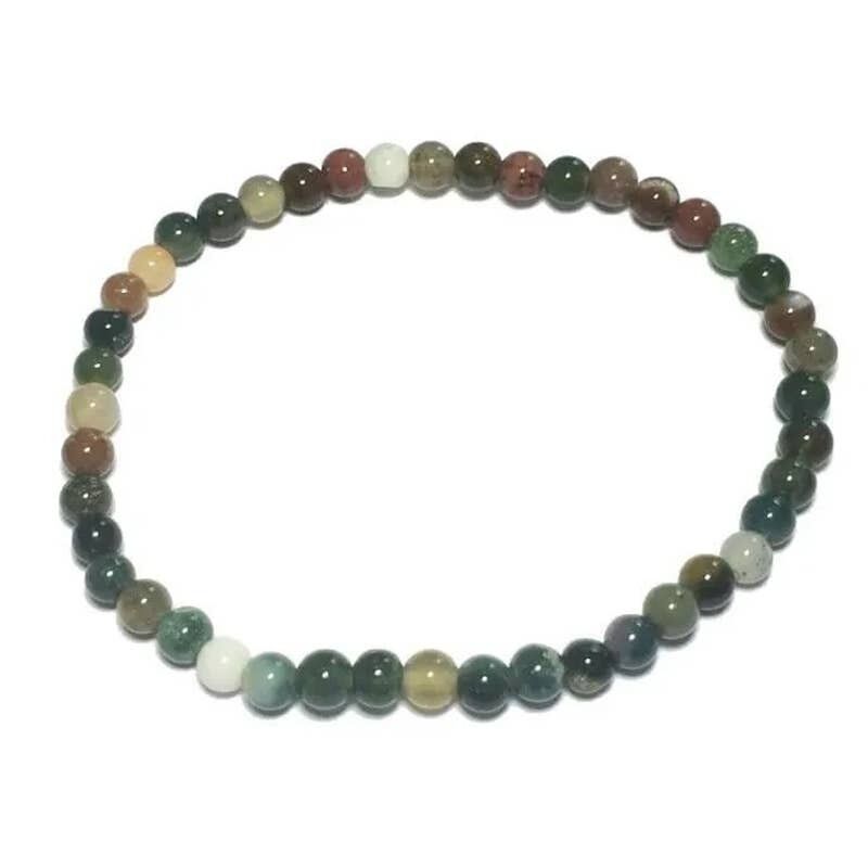 Bracciale in agata indiana perline da 4 mm
