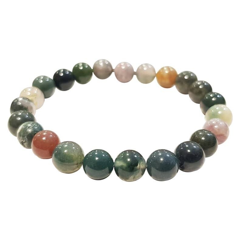 Bracciale in agata indiana perline da 10 mm