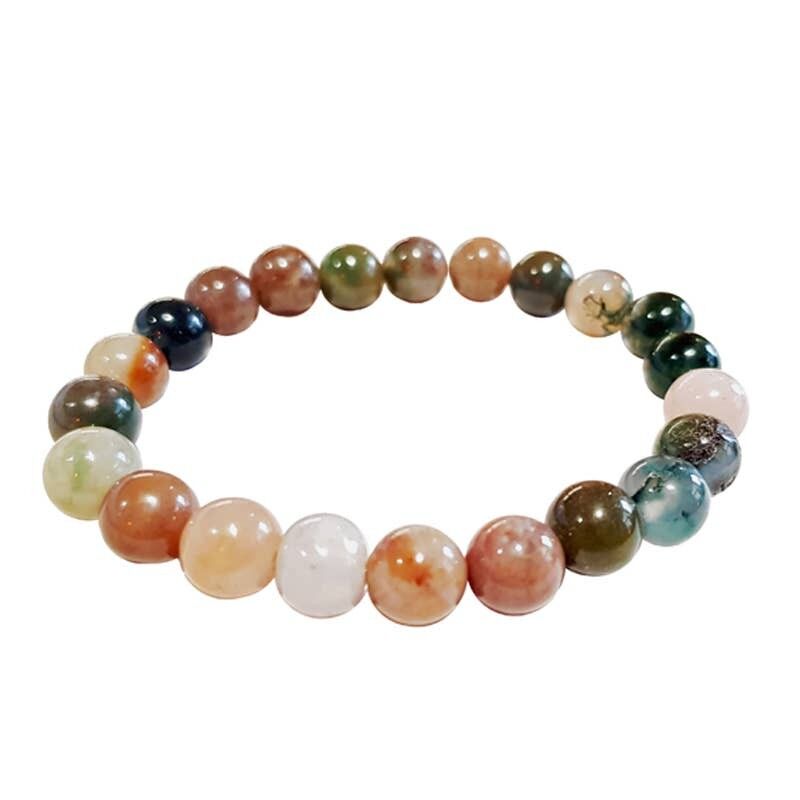 Bracciale in agata indiana con perline da 8 mm