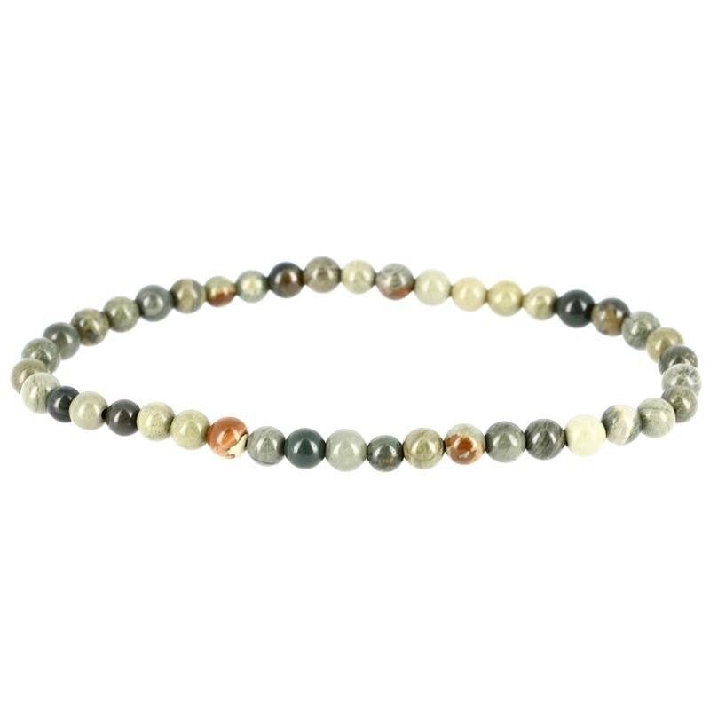 Perle di diaspro foglia argento 4 mm