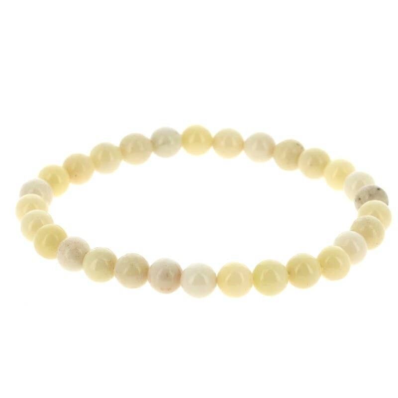 Bracciale in giada avorio con perle da 6 mm