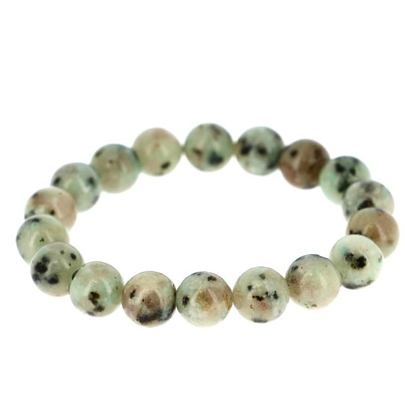 Braccialetto di perle di diaspro kiwi da 10 mm