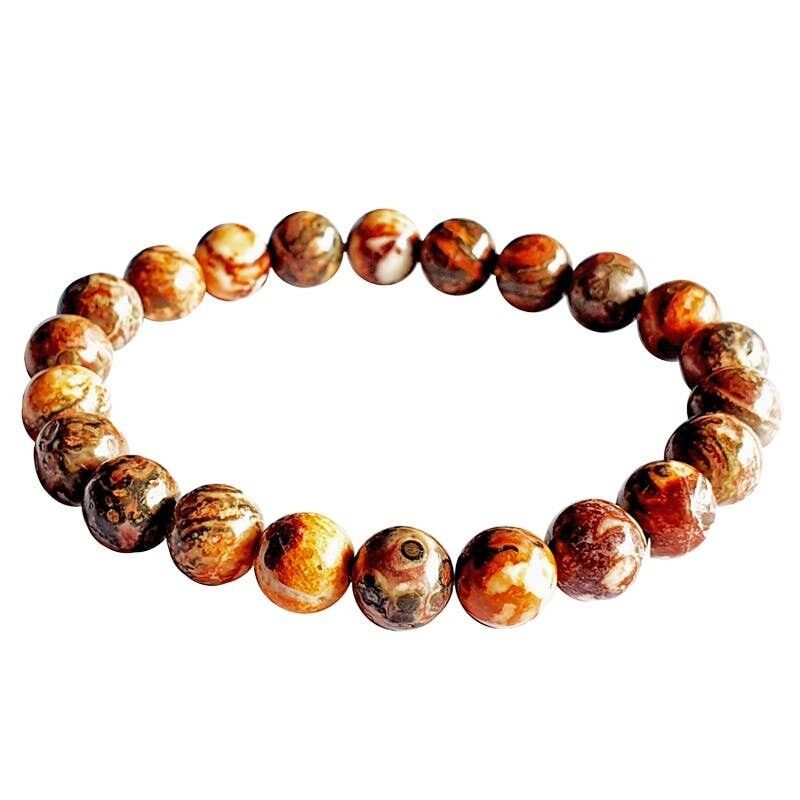 Braccialetto in diaspro leopardato da 8 mm