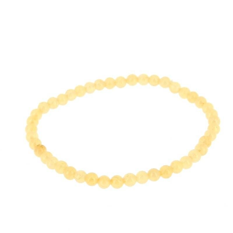 Bracciale EXTRA in giada miele con perline da 4 mm