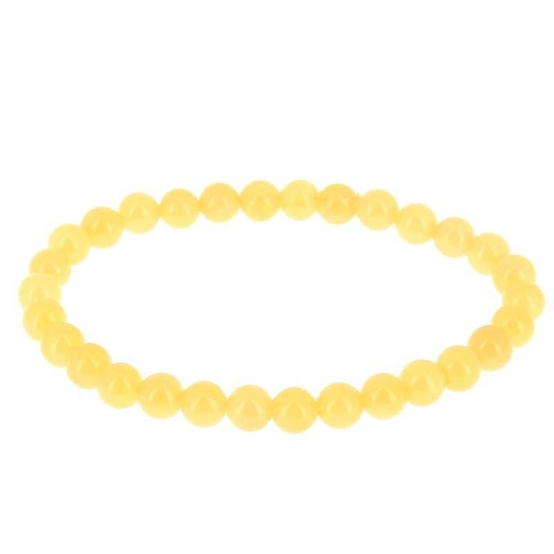 Bracciale EXTRA in giada miele con perline da 6 mm