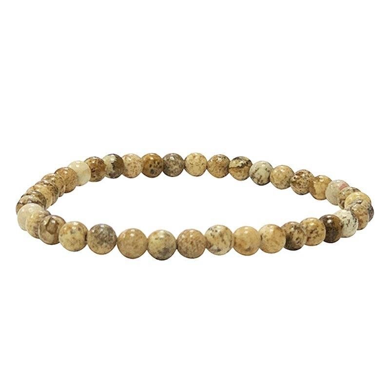 Bracciale in diaspro paesaggio con perle da 4 mm