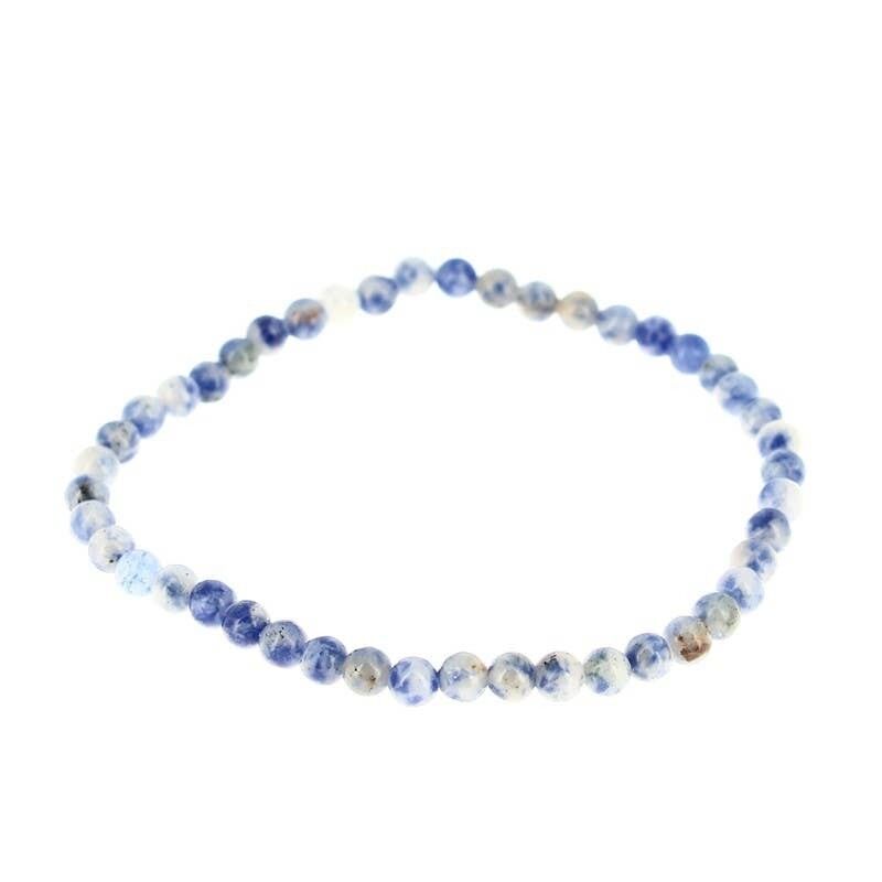 Bracciale in diaspro blu (naturale) perline da 4 mm