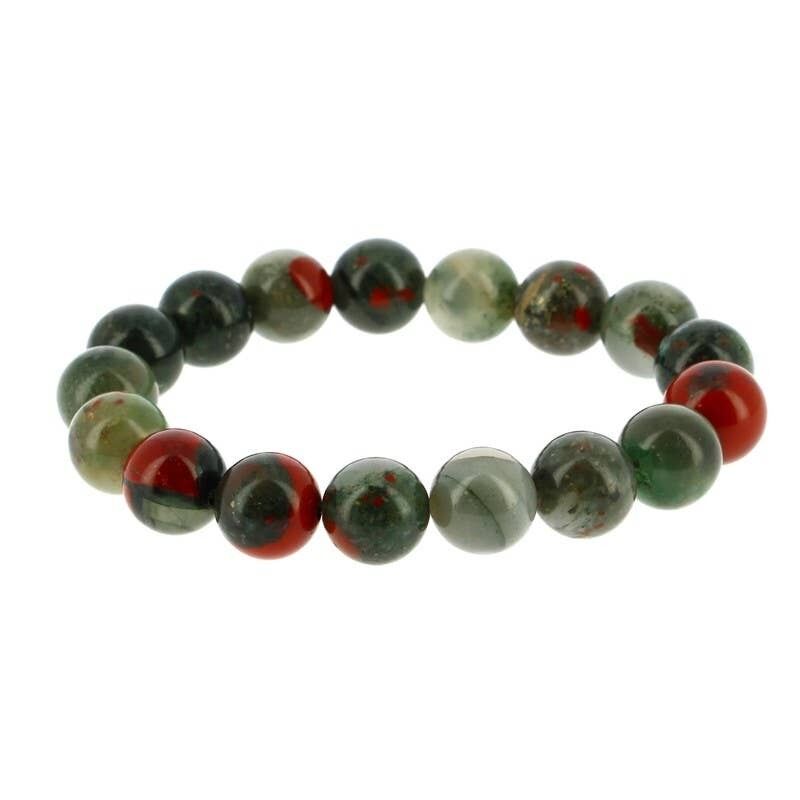 Bracciale in diaspro sanguigno da 10 mm
