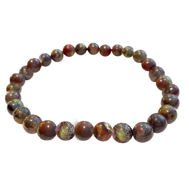 Bracciale con perle di diaspro sangue di drago da 4 mm