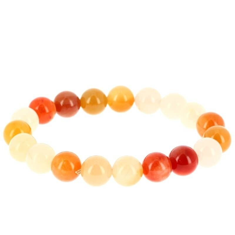 Bracciale in giada di seta dorata con perle da 10 mm