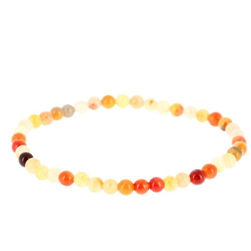 Bracciale in giada di seta dorata con perle da 4 mm