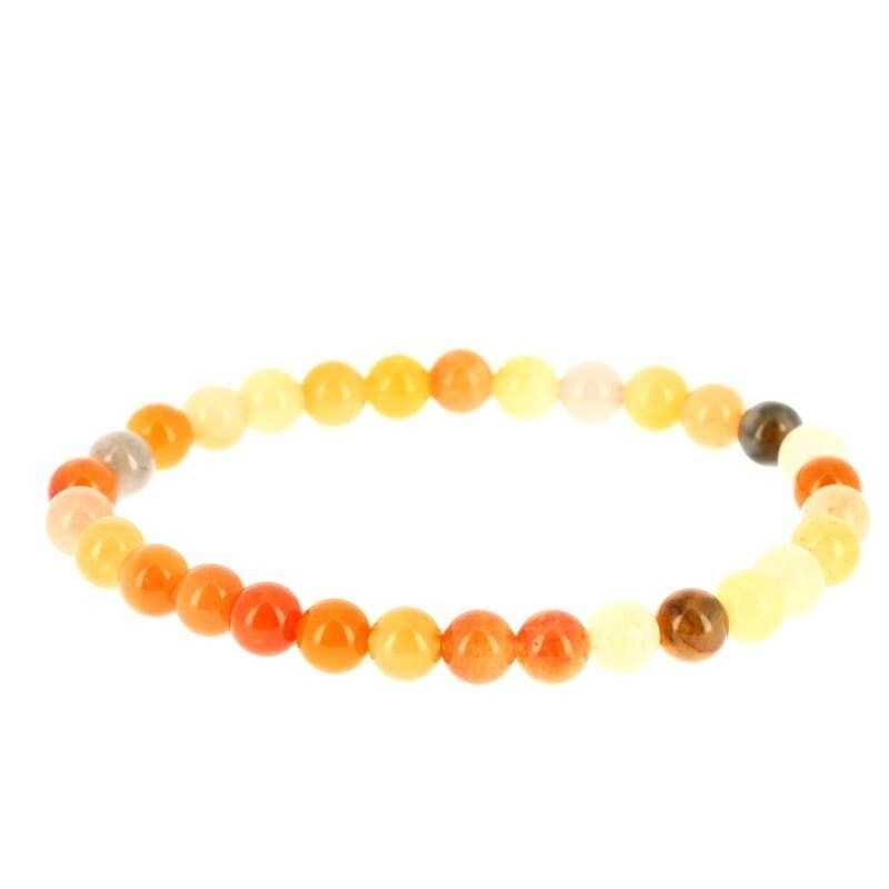 Bracciale in giada di seta dorata con perle da 6 mm